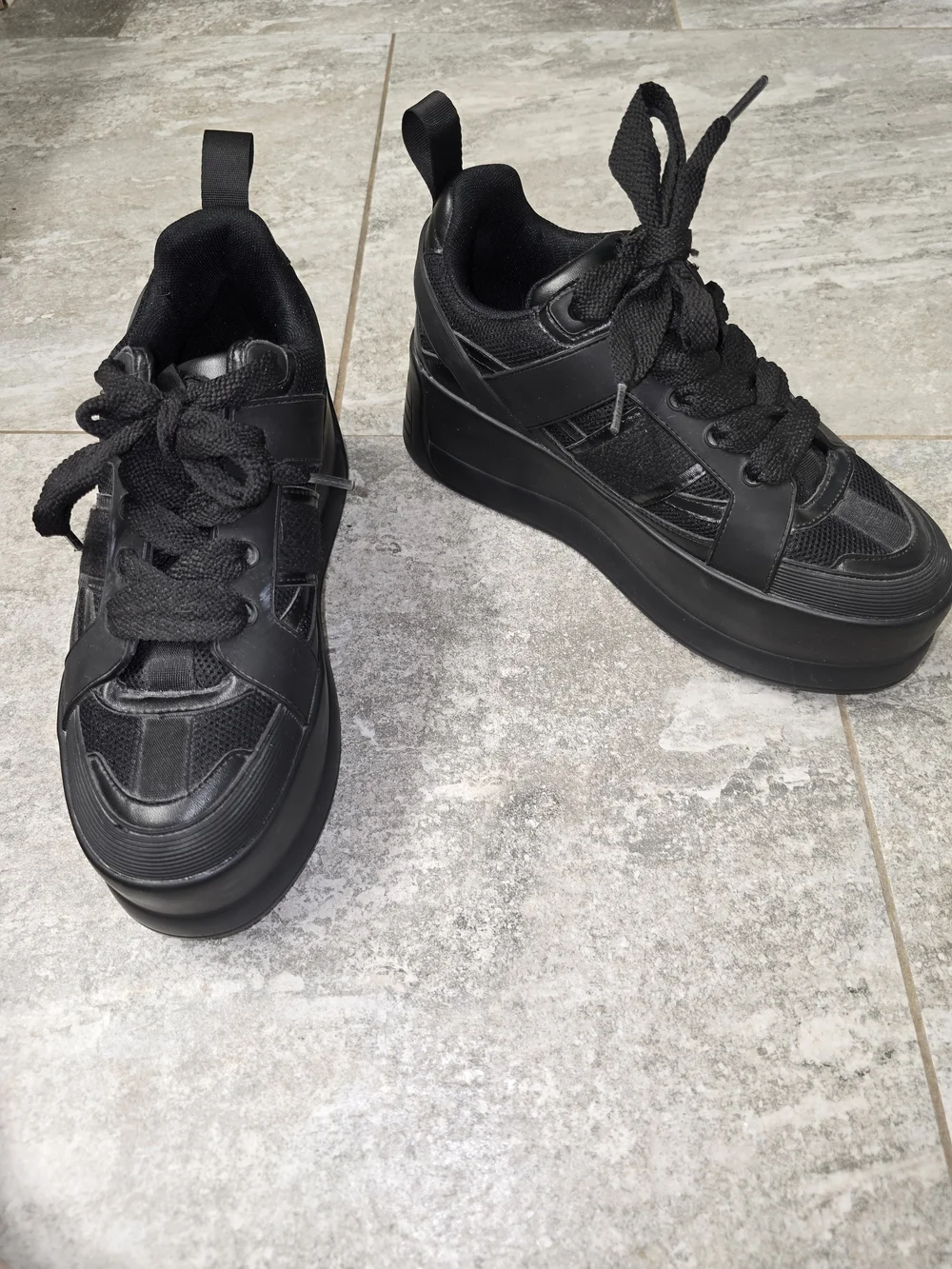ASOS Black Women's Platform Lace-Up Sneakers